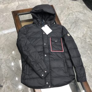 Replica MONCLER Down Jacket with pocket stripe dark grey