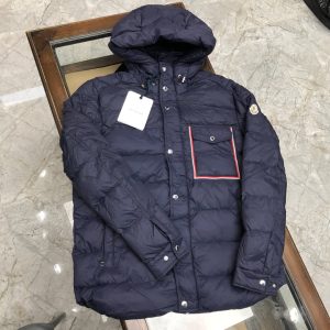 Replica MONCLER Down Jacket with pocket stripe dark blue