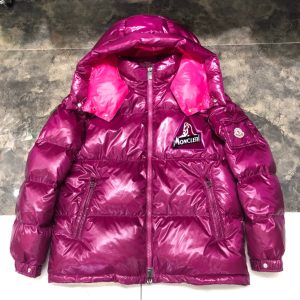 replica Moncler Snow Mountain Glossy Down Jacket Pink