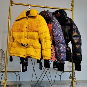 replica Moncler Women's Fashion Yellow Down Jacket