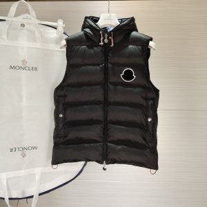 replica moncler hooded down vest black VANOISE