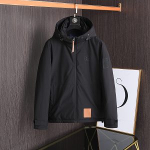 replica Louis Vuitton Short Down Jacket with Hood for Men Black