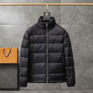 replica Dior Oblique Short Down Jacket, Warm Puffer Jacket Black