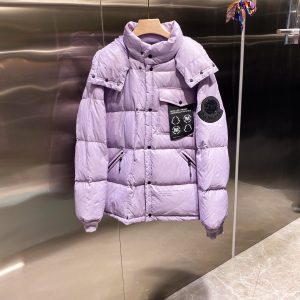 Replica moncler x fragment unisex glossy down jacket Purple