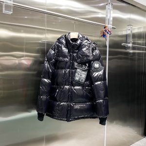 Replica moncler x fragment unisex glossy down jacket Black