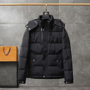 Replica Burberry Men's Hooded Short Down Jacket Black