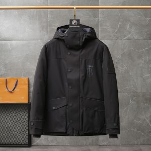 replica Burberry Hooded Short Down Jacket for Men Black