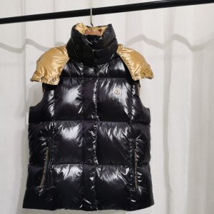 replica MONCLER Women's Down Vest with Hood Black