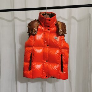 replica MONCLER Women's Down Vest with Hood Orange