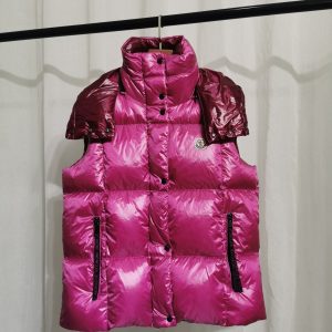 replica MONCLER Women's Down Vest with Hood Pink