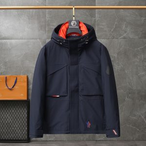 Replica Moncler Men's Down Jacket, Winter Warm Puffer Jacket Dark Blue