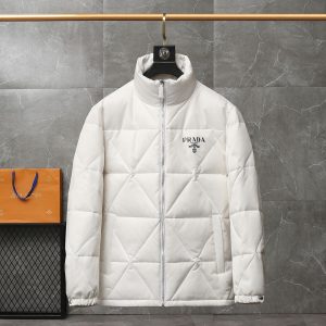 Replica Prada Short Down Jacket for Men , Winter Down Jacket White