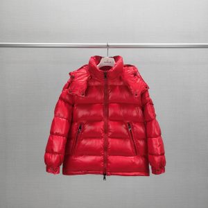 replica Moncler Short down jacket ,Hooded Puffer Jackets Red Unisex