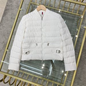 Replica Moncler Women Slim Fit Down Jacket White -2