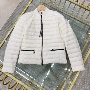 Replica Moncler Women Slim Fit Down Jacket White -3