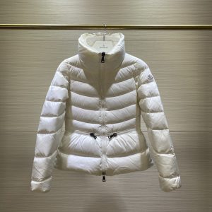 Moncler Women's Stand Collor Short Down Jacket White