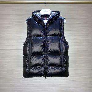 Moncler Unisex Hooded Stylish Down Vest Black