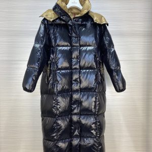 replica Moncler Parnaiba Long Hooded Down Jacket Black