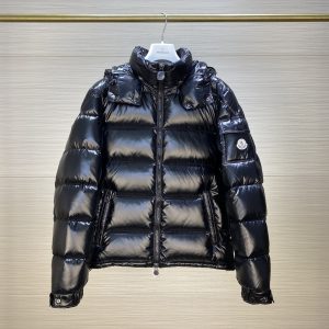 Replica Moncler Maya Black Glossy Down Jacket