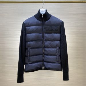 replica Moncler Men's Slim Fit Knit Down Jacket Black