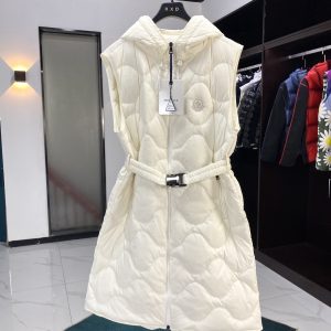 Replica Moncler Liveche Longline Belted Puffer Vest White