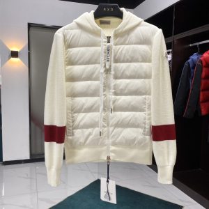 Replica Moncler Cardigan Tricot: High-Quality Down Jacket for Men White