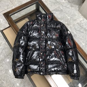 Replica Moncler Glossy Short Down Jacket Black