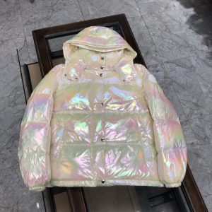 MONCLER Colorful White Short Down Jacket for Women