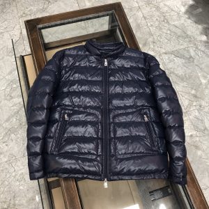 Replica MONCLER Lightweight Stand-Up Collar Down Jacket Dark Blue