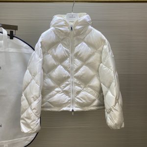 replica Moncler EGILOPE Women's Glossy Short Down Jacket White