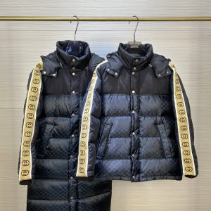 Gucci GG Logo Stripe Long Down Jacket