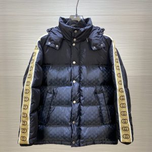 Gucci GG Logo Stripe Short Down Jacket