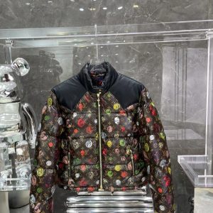 replica Louis Vuitton Women's Floral Pattern Short Down Jacket