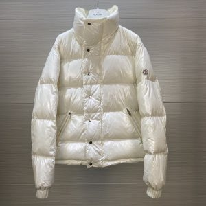 Moncler Glossy White Down Jacket for Women