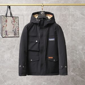 BURBERRY Men’s 3M Reflective Hooded Down Jacket Black