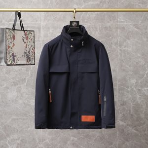 Loewe Stand Collar Warm Puffer Down Jacket Dark Blue