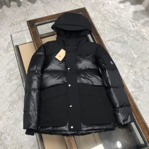 Replica Burberry Down Jacket - Men’s Casual Hooded Design Black