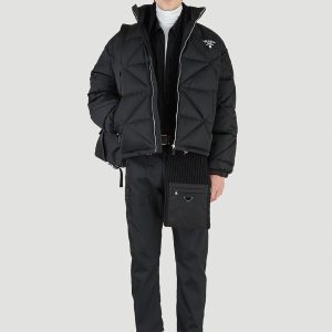 Replica Prada Short Down Jacket for men Black