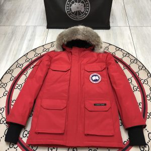 Canada Goose Expedition Parka Hooded Down Jacket Red