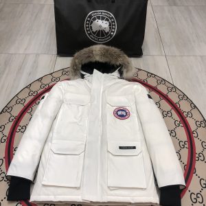 Canada Goose Expedition Parka Hooded Down Jacket White