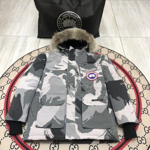 Canada Goose Expedition Parka Hooded Down Jacket Grey Camo