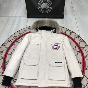 Canada Goose Expedition Parka Hooded Down Jacket Beige