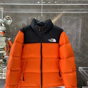 replica The North Face Down Jacket, Puffer Short Down Jacket Orange