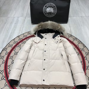 Canada Goose Wyndham Parka Puffer Down Jacket -White