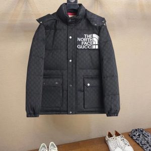 Replica The North Face x Gucci Monogram Hood Down Jacket Black