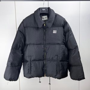 Replica Miu Miu All-Over Logo Silicone Down Jacket