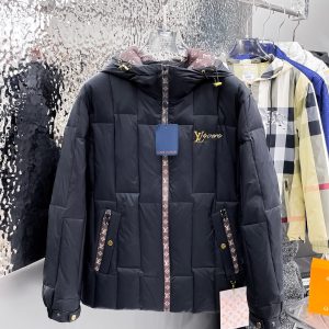 LV Hooded Short Down Jacket for Men