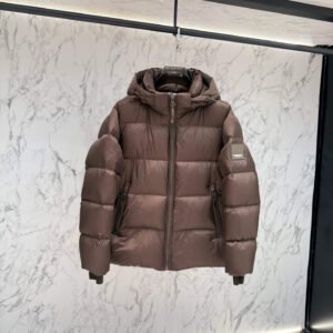 Burberry Detachable Sleeve Hooded Puffer Jacket - Brown - Burberry puffer jacket real photo 1