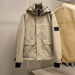 Burberry Hooded Technical Field Jacket - Beige - Burberry puffer jacket real photo 1