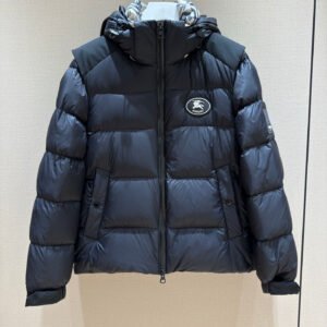 Burberry Men’s Black Puffer Jacket - Burberry puffer jacket real photo 1